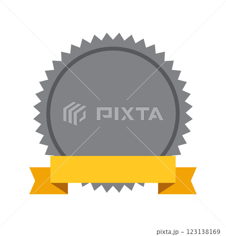 Badge with ribbon. Winning award, prize or medal. 123138169