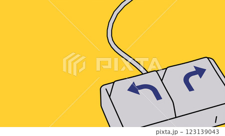Choice concept. Keyboard with two keys - right and left arrow. Choosing the direction or making decision concept. Cartoon style. 3d rendering. 123139043