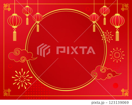 春節 new year 新年 バナー 背景 中華　チャイナ 123139069