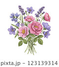 かわいい花束。PNG。 123139314