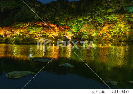 【高松市】栗林公園 秋のライトアップ【紅葉】 【高松市】栗林公園 秋のライトアップ【紅葉】 123139358