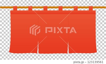 Illustration of a red triple curtain Illustration of a red triple curtain 123139561