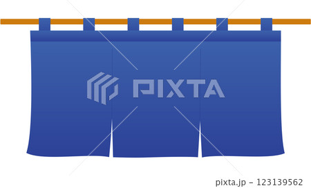 紺色の三連のれんのイラスト 紺色の三連のれんのイラスト 123139562