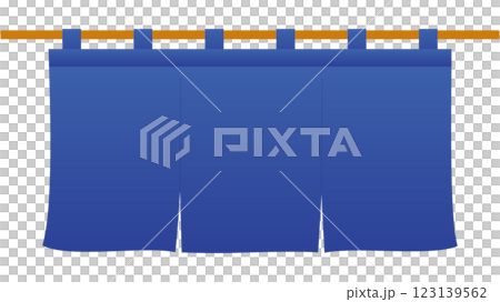 紺色の三連のれんのイラスト 紺色の三連のれんのイラスト 123139562