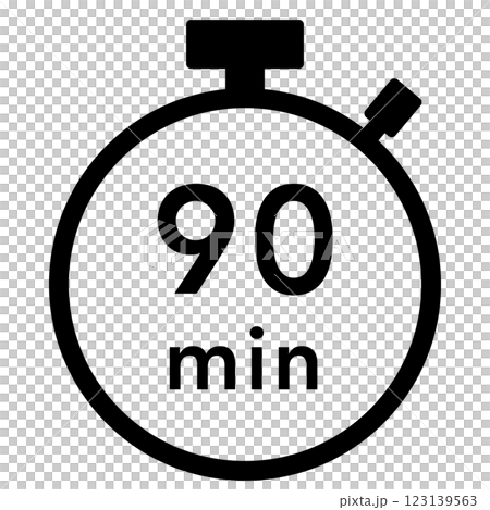 90分のストップウォッチのアイコン 123139563