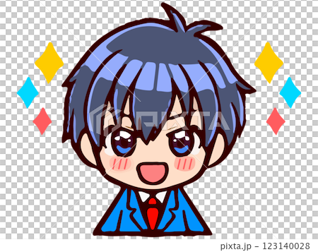 Cute chibi character male student illustration material Cute chibi character male student illustration material 123140028