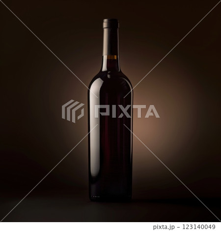 Red Wine Bottle on Dark Background for Sophisticated Concepts 123140049