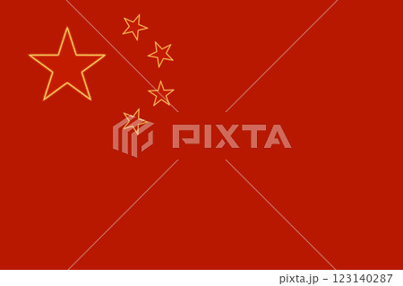 Flag of the People's Republic of China. Vector illustration. Glow effect concept 123140287