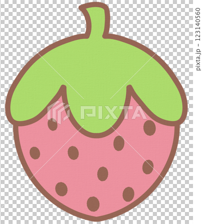 Cute Pink Strawberry Hand Drawn Element Cute Pink Strawberry Hand Drawn Element 123140560