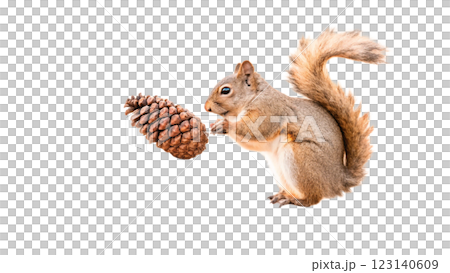 red squirrel on white background 123140609