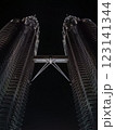 Petronas Twin Towers at night, popular landmark and touristic attraction in Kuala Lumpur, 123141344