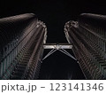 Petronas Twin Towers at night, popular landmark and touristic attraction in Kuala Lumpur, 123141346
