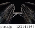 Petronas Twin Towers at night, popular landmark and touristic attraction in Kuala Lumpur, 123141364
