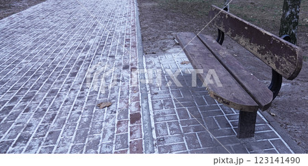 Bench in a winter park Kiev Ukraine Bench in a winter park Kiev Ukraine 123141490