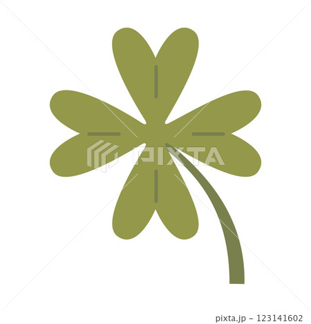 Green Four-leaf clover. Symbol of good luck, perfect for Saint Patrick's Day designs. Trendy modern vector illustration isolated on white background, hand drawn, flat design Green Four-leaf clover. Symbol of good luck, perfect for Saint Patrick's Day designs. Trendy modern vector illustration isolated on white background, hand drawn, flat design 123141602