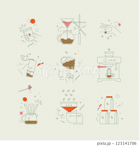 Coffee symbols set light Coffee symbols set light 123141786