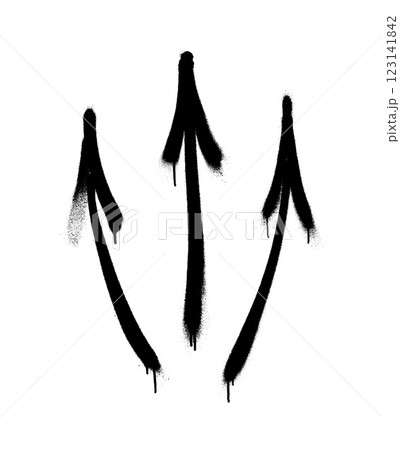 Graffiti arrows with overspray in black over white. Graffiti arrows with overspray in black over white. 123141842