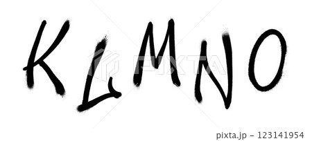 Graffiti spray font alphabet. Part 3. Vector illustration 123141954