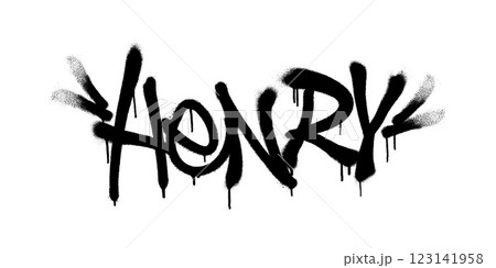 Sprayed Henry name with overspray in black over white. Vector illustration. Sprayed Henry name with overspray in black over white. Vector illustration. 123141958