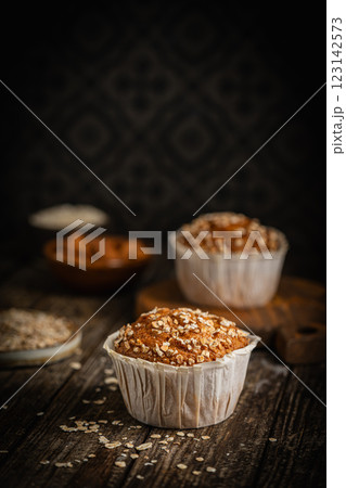 Home Baked Superfood Muffins 123142573