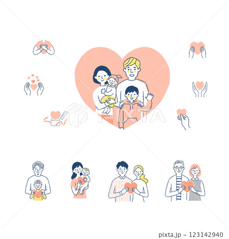 ハートとさまざまな人々 セット ハートとさまざまな人々 セット 123142940