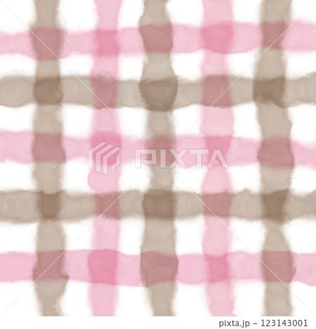 Pink Brown Gingham Check Hand Drawn Background Pattern Overlay 123143001