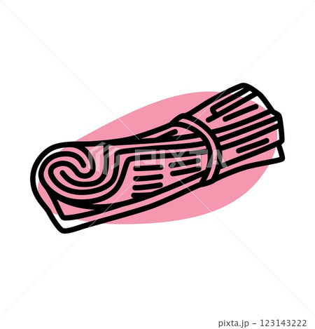 Doodle newspaper icon hand drawn with thin line and colorful blob 123143222