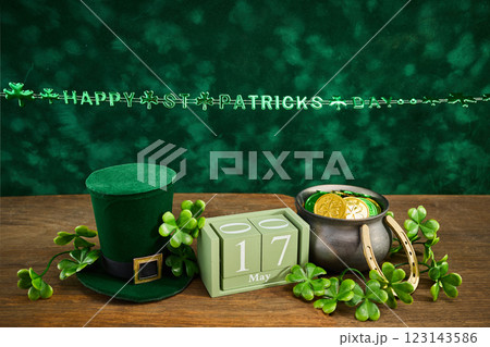 St. Patrick's Day Decor. Festive St. Patrick's Day setup St. Patrick's Day Decor. Festive St. Patrick's Day setup 123143586