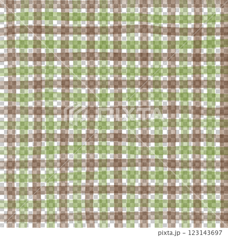 Green Brown Plaid Gingham Check Hand Drawn Background Pattern Overlay 123143697