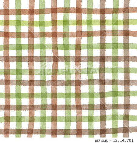 Green Brown Plaid Gingham Check Hand Drawn Background Pattern Overlay 123143701