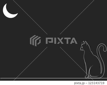 猫と月のコピースペース 猫と月のコピースペース 123143719