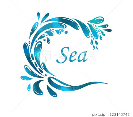 Logo sea abstraction. Hello summer . Not AI, Vector illustration Logo sea abstraction. Hello summer . Not AI, Vector illustration 123143745