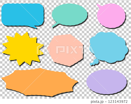 カラフルな吹き出しセット 123143972