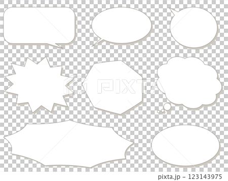 やさしい色の吹き出しセット やさしい色の吹き出しセット 123143975