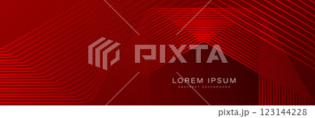 Abstract glowing geometric lines on red background. Modern hexagon shape lines. Futuristic design. Digital technology concept. Suit for banner, business, website, cover, corporate, brochure Abstract glowing geometric lines on red background. Modern hexagon shape lines. Futuristic design. Digital technology concept. Suit for banner, business, website, cover, corporate, brochure 123144228