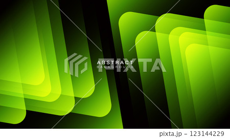 Abstract green glowing geometric background. Dynamic shapes composition. Modern graphic design. Futuristic style. Suit for poster, banner, flyer, brochure, cover, business, website 123144229