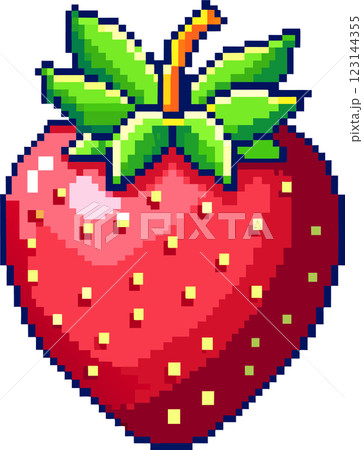 Pixel Art Strawberry Vector Design: Delight in the Juicy Red Goodness of this Charming Fruit 123144355