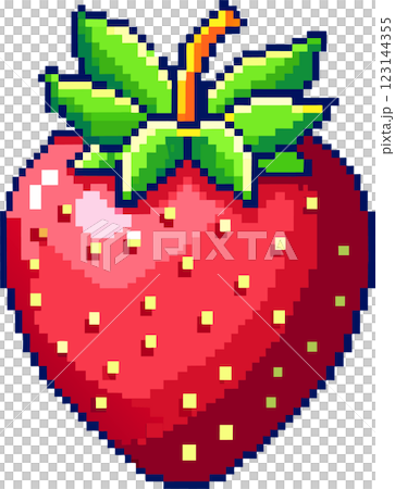 Pixel Art Strawberry Vector Design: Delight in the Juicy Red Goodness of this Charming Fruit 123144355
