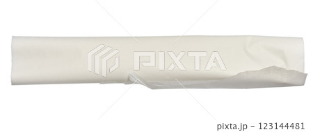 Roll of white parchment paper on isolated background 123144481