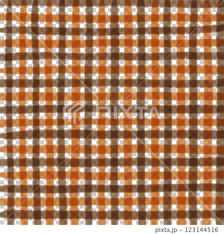 Brown Plaid Gingham Check Hand Drawn Background Pattern Overlay 123144516