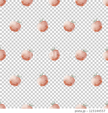 Watercolor pattern fruits apple red juicy with cute eyes. Seamless dynamic summer print. Hand-drawn illustrations, stylized cartoon style for design of children's textiles space on white background 123144557