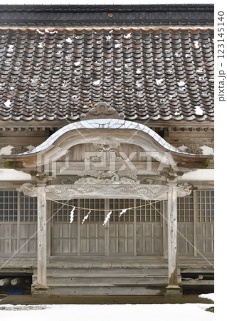 冬の北海道江差町で豊丘大神境内の風景を撮影 冬の北海道江差町で豊丘大神境内の風景を撮影 123145140