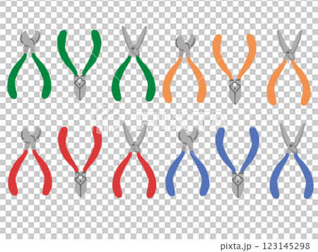 Pop pliers line drawing illustration set Pop pliers line drawing illustration set 123145298