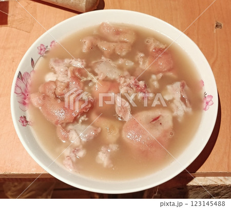 A traditional and hearty meat dish served in a rich and flavorful broth, perfect for comfort 123145488