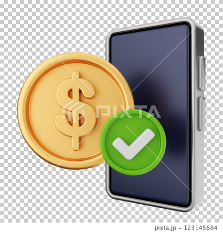 3d money transaction smartphone 123145684