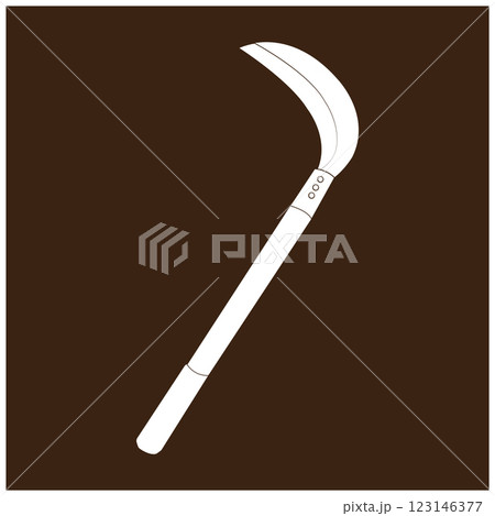 Grass sickle icon simple design Grass sickle icon simple design 123146377