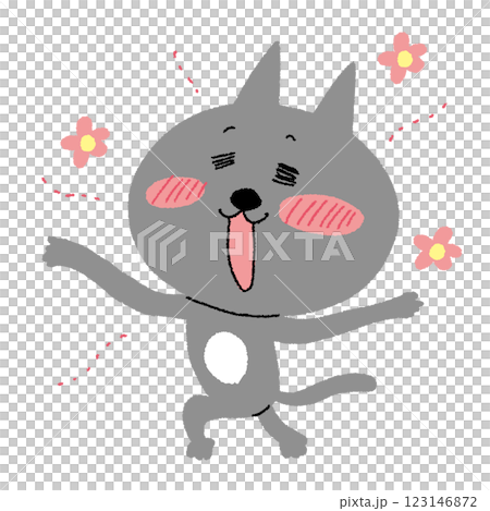 滑稽的貓角色 123146872