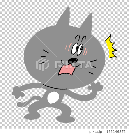 コミカルな猫のキャラクター 123146873