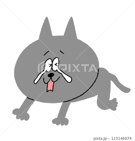 コミカルな猫のキャラクター 123146874