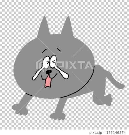 コミカルな猫のキャラクター 123146874